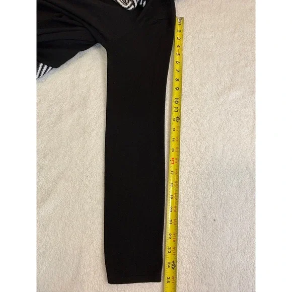 RED Black Open Front Cardigan Striped Ruffle Trim Long Sleeve Large - Picture 2 of 5